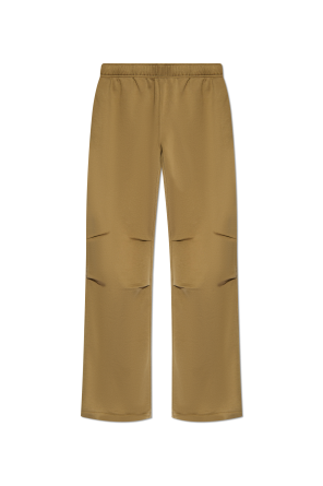 パンツ GroundY Burberry HemRib Wrap SaruelPants Burberry Dark Walnut Wool Twill Zip Detail Pleated Trousers